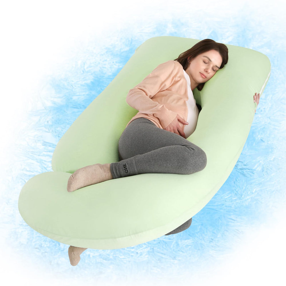 Wndy's Dream 60-inch pregnancy pillow provides full-body support for back and belly comfort.