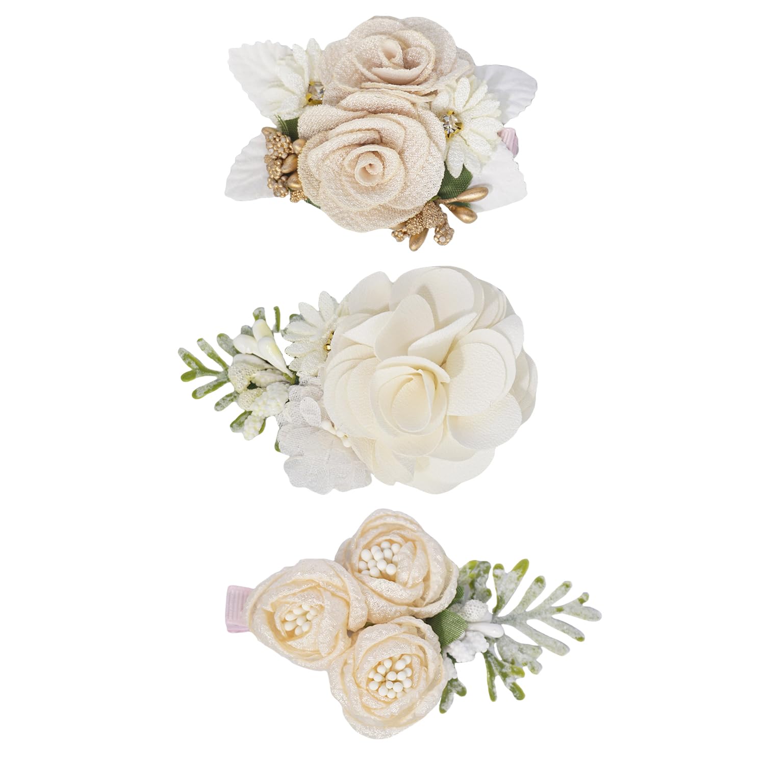 WNYUJOY 3pc flower clips for newborn to toddler provide gentle hold with soft fabric