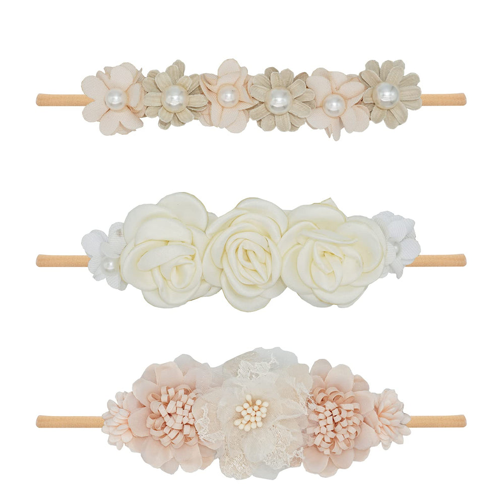 WNYUJOY baby flower headbands set with three colors for versatile outfits.