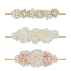 WNYUJOY baby flower headbands set with three colors for versatile outfits.
