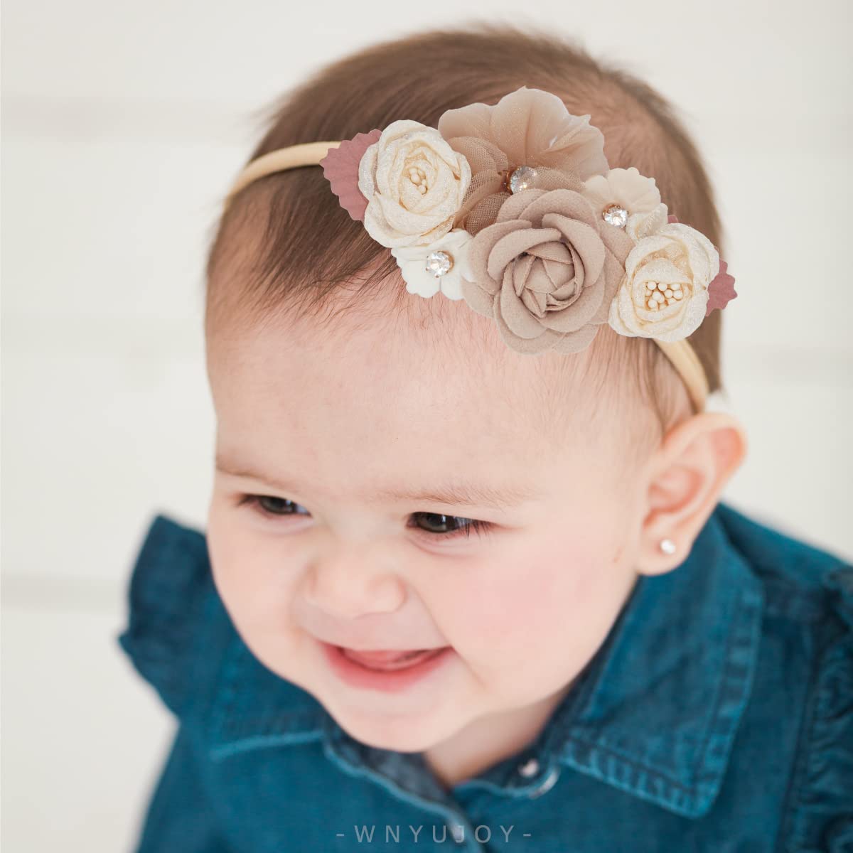 WNYUJOY elastic nylon band headband stretches to fit growing head.