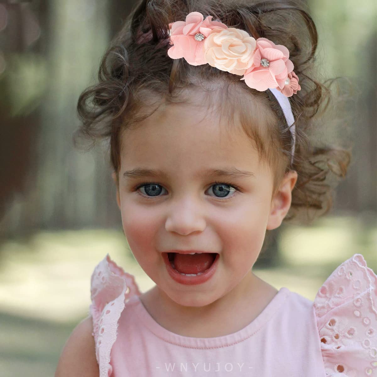 WNYUJOY floral headbands handmade detail emphasizes natural, delicate fabric.