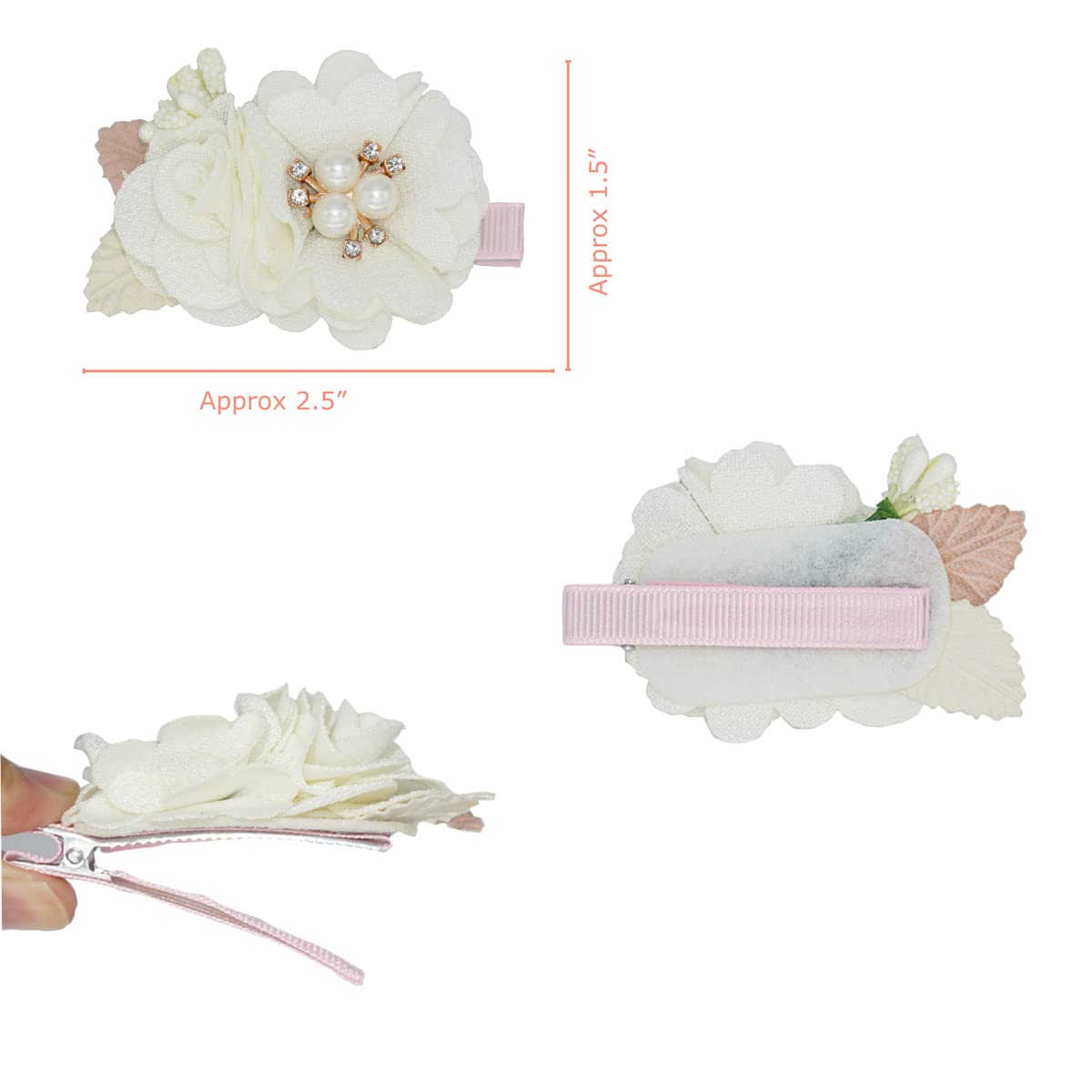 WNYUJOY flower hair clip gift-box open with pink packaging