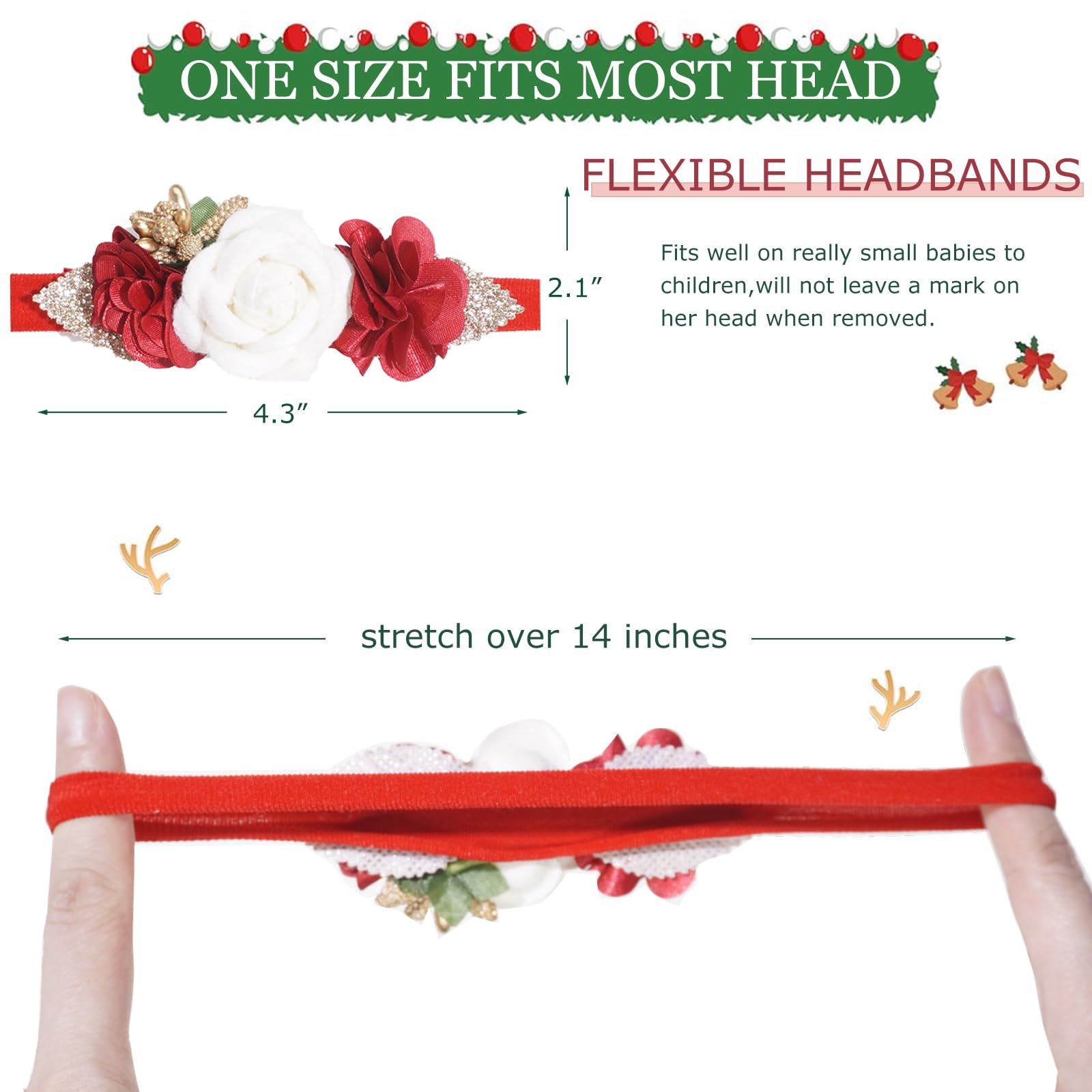 WNYUJOY flower headband colors collection demonstrates versatile styling for weddings and photos.