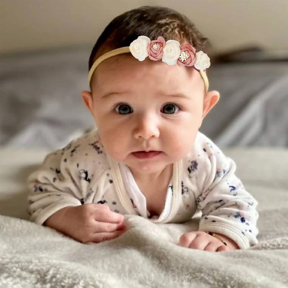 WNYUJOY flower headbands stretchy fit accommodates newborn to toddler.