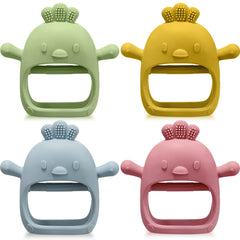 Woanger baby teething toy blue soothes gums with soft silicone chew