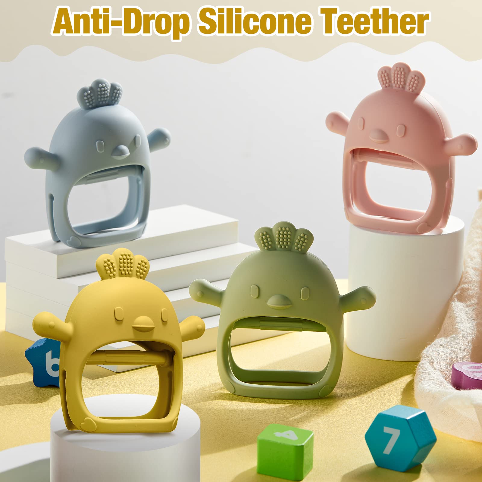 Woanger silicone teether dishwasher-safe for quick cleaning and sanitation