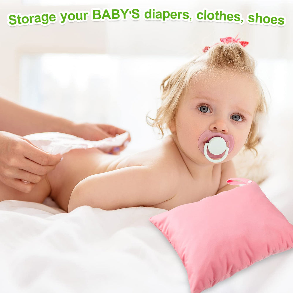 Woanger wet dry bags with a handle loop for hanging on strollers or doors.
