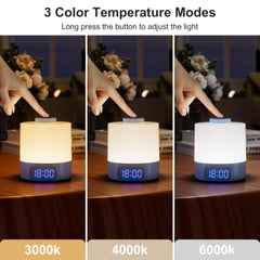 WOBANE Night Light clock display helps track feeding times and routines.