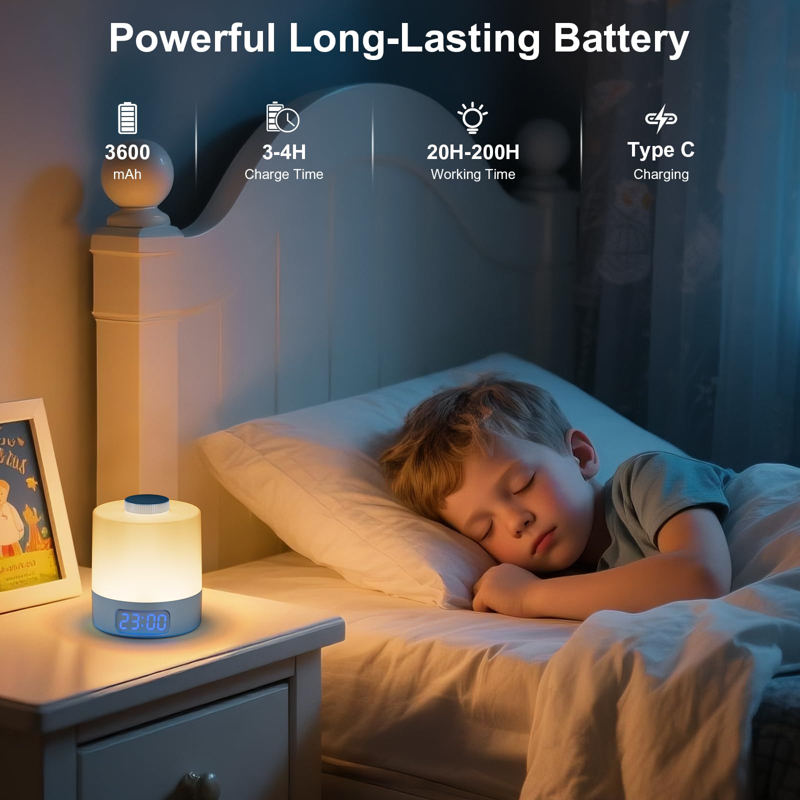 WOBANE Night Light is lightweight and portable for bedside use.