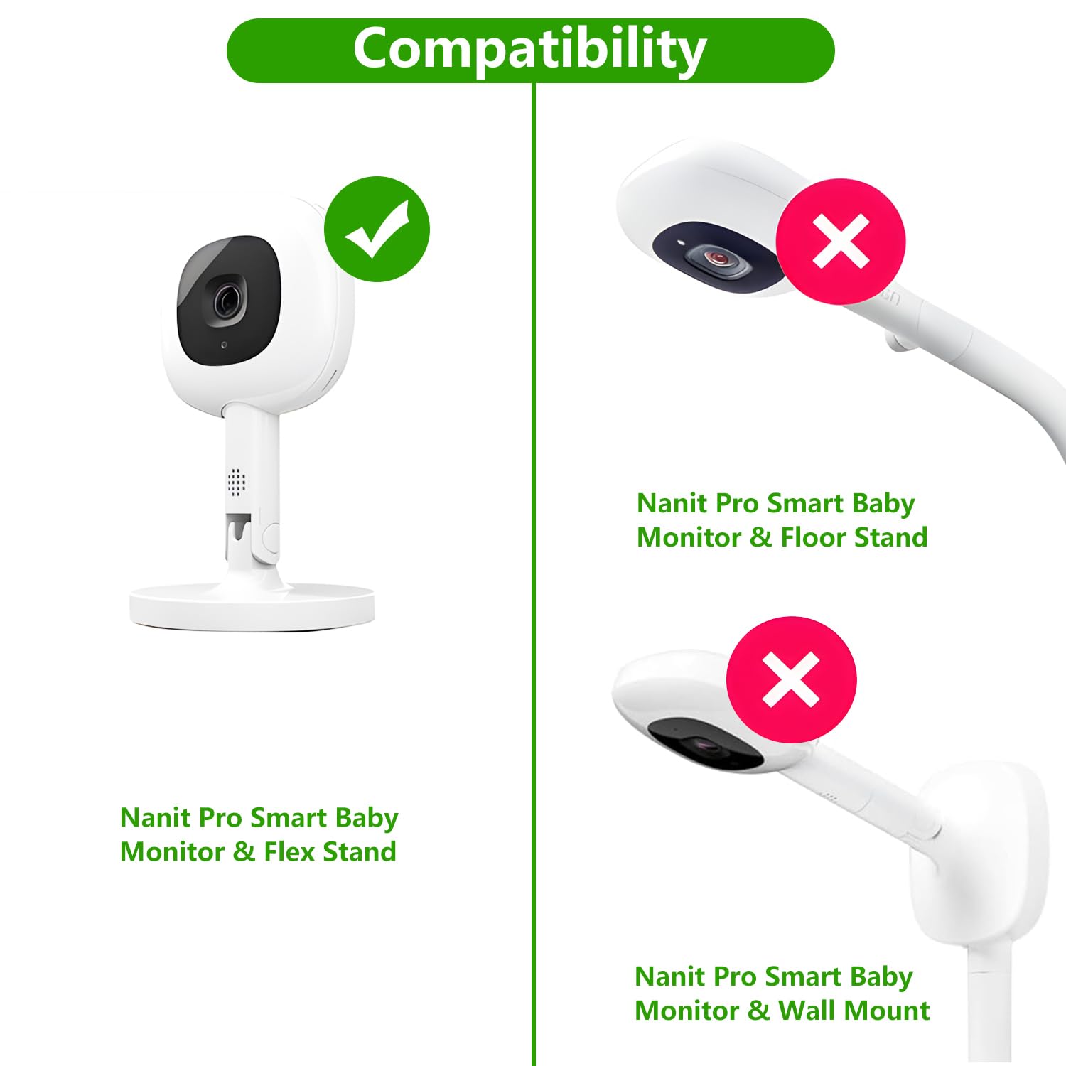 wochel adjustable baby monitor mount 360-degree swivel enables flexible viewing for Nanit Pro Flex