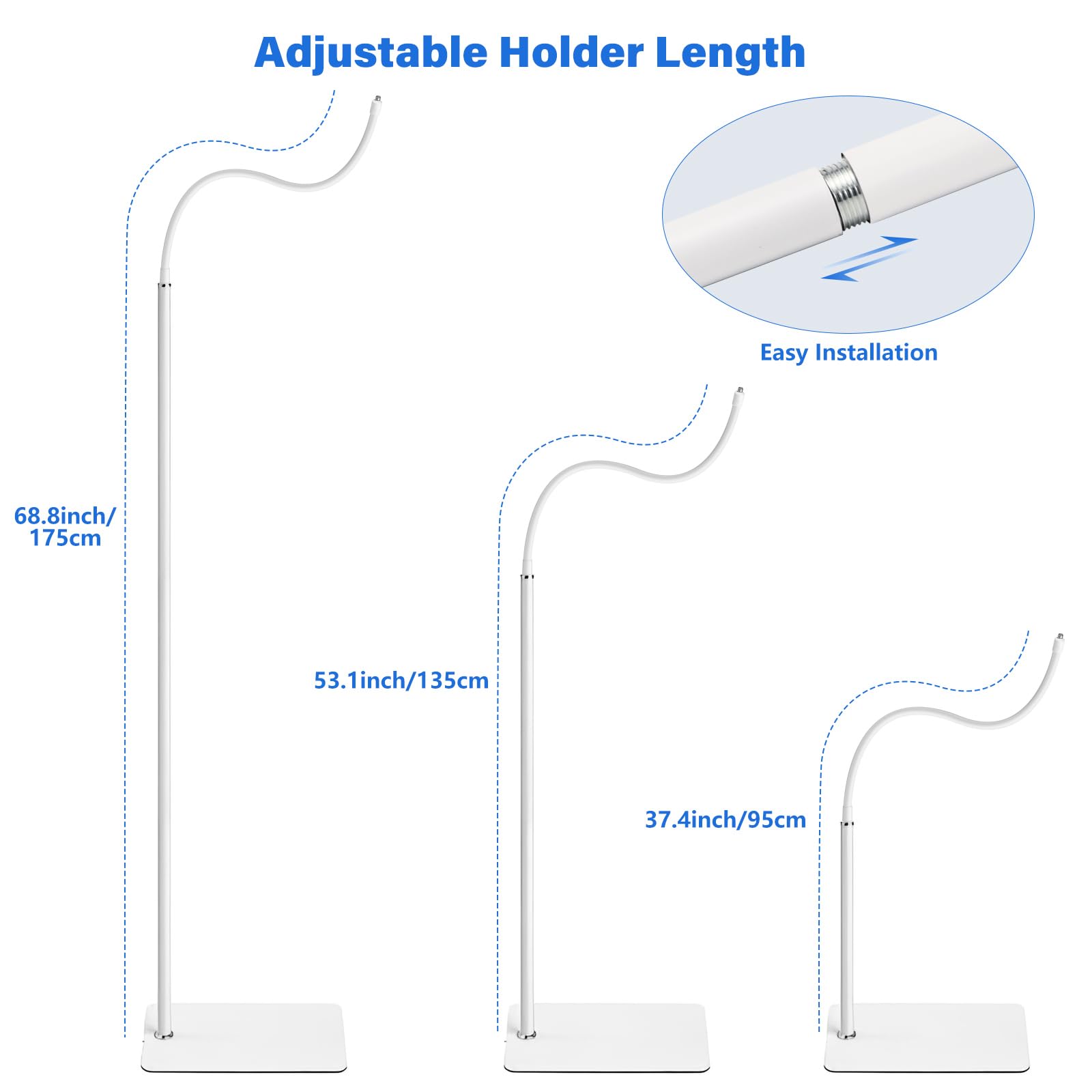 Wochel durable aluminum base delivers solid stability on floors.
