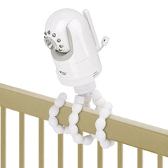 wochel dxr8 tripod mount on crib setup shows secure, tool-free camera positioning