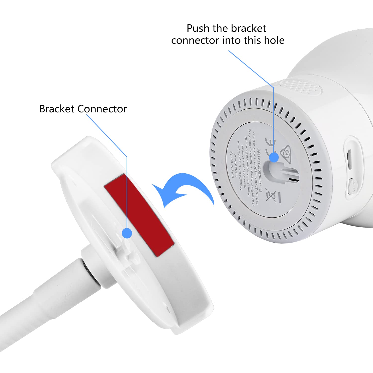 Wochel Eufy SpaceView Pro angle-adjustable mount optimizes viewing angles