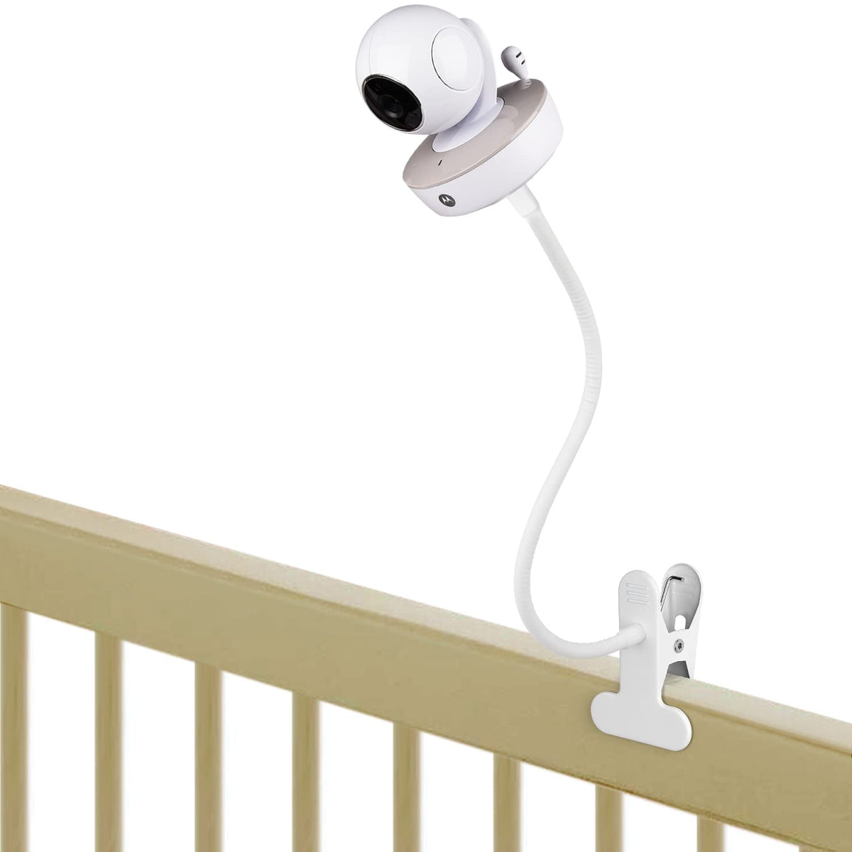 Wochel gooseneck mount clip provides secure hands-free viewing for baby monitors.