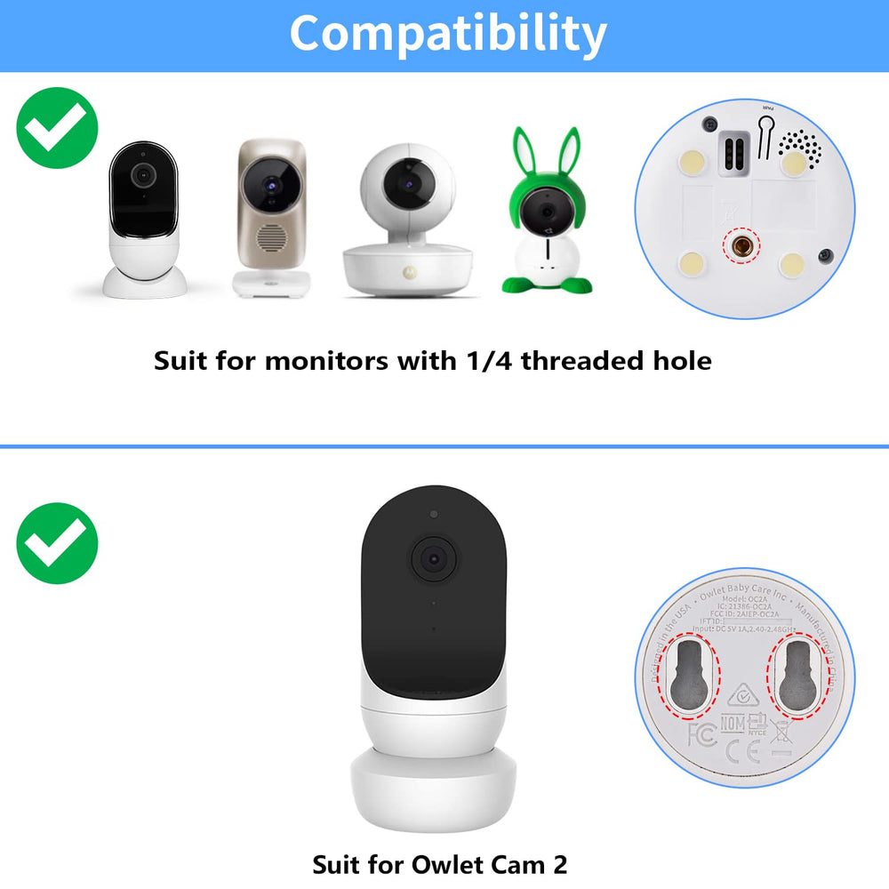 Wochel owlet-cam-2-mount-without-tools keeps camera steady without wall damage.