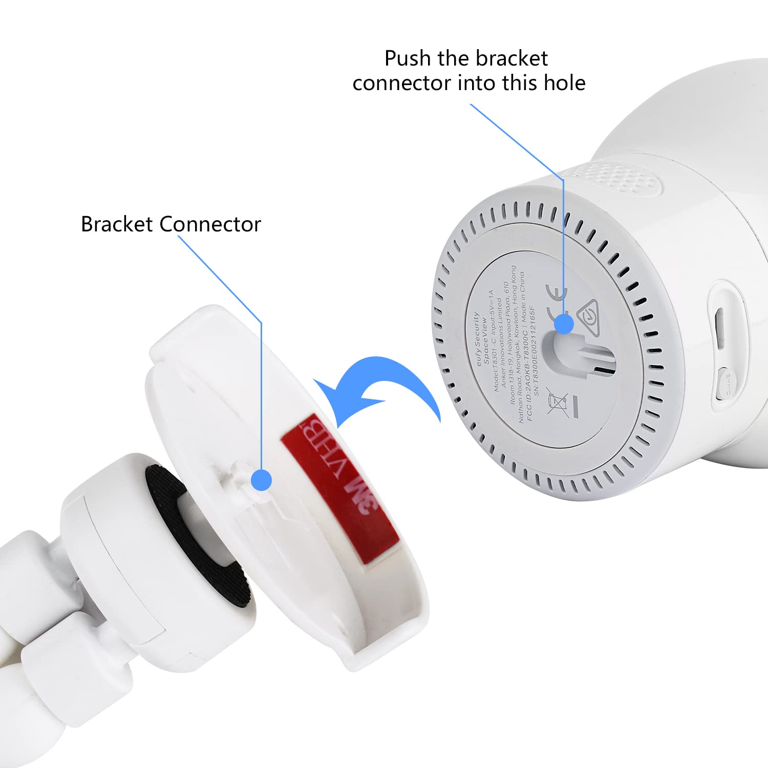 Wochel included adapter ensures secure Eufy Spaceview compatibility.