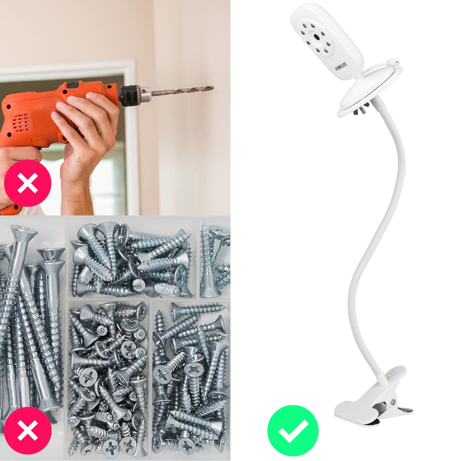 Wochel no-tools installation emphasizes simple, damage-free setup.