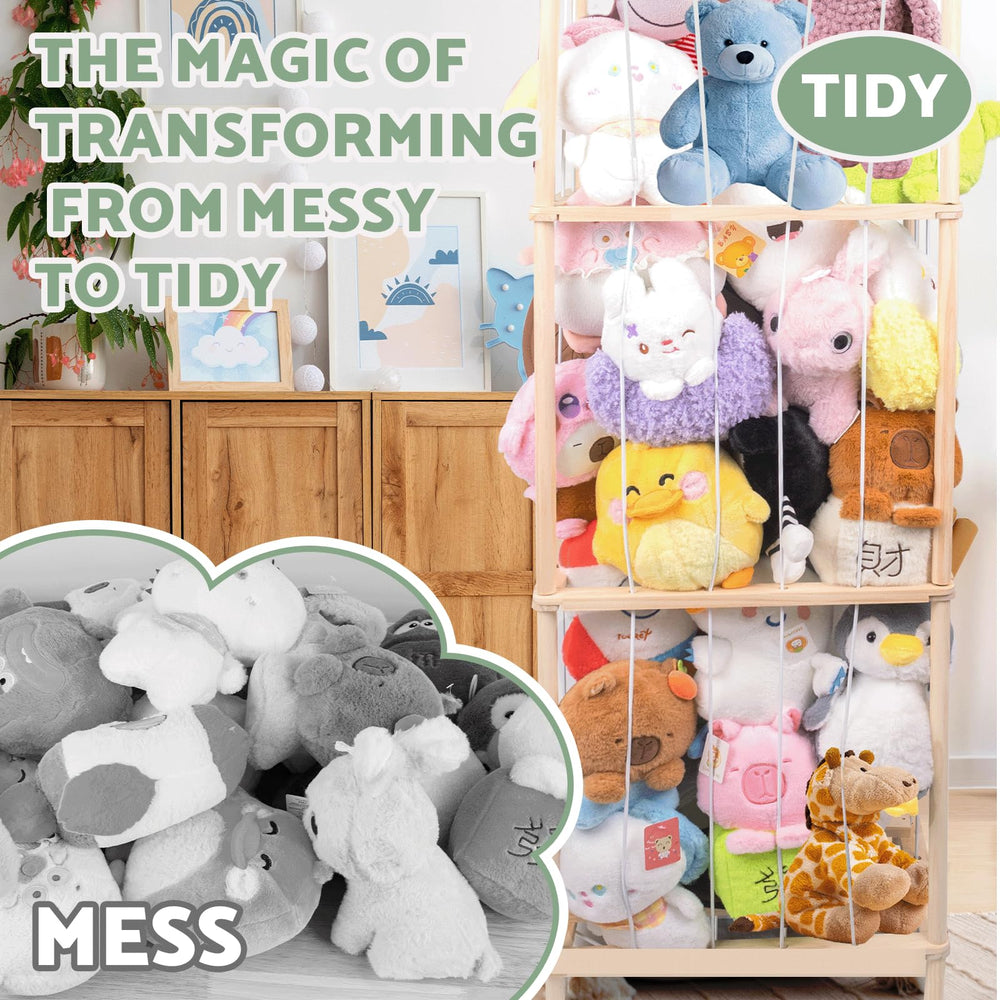 WodGod stuffed animal zoo storage sturdy-wood base emphasizes safety and stability
