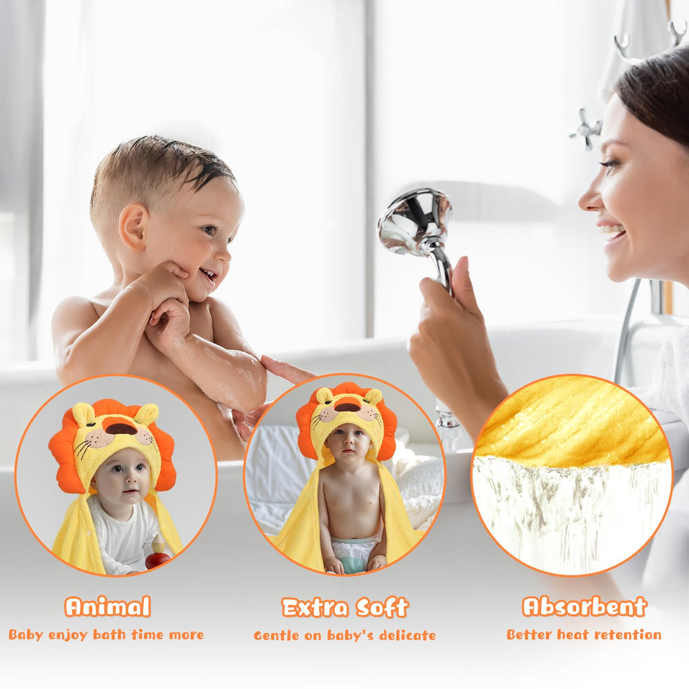 WODHOY baby bath time set, versatile towel doubles as blanket.