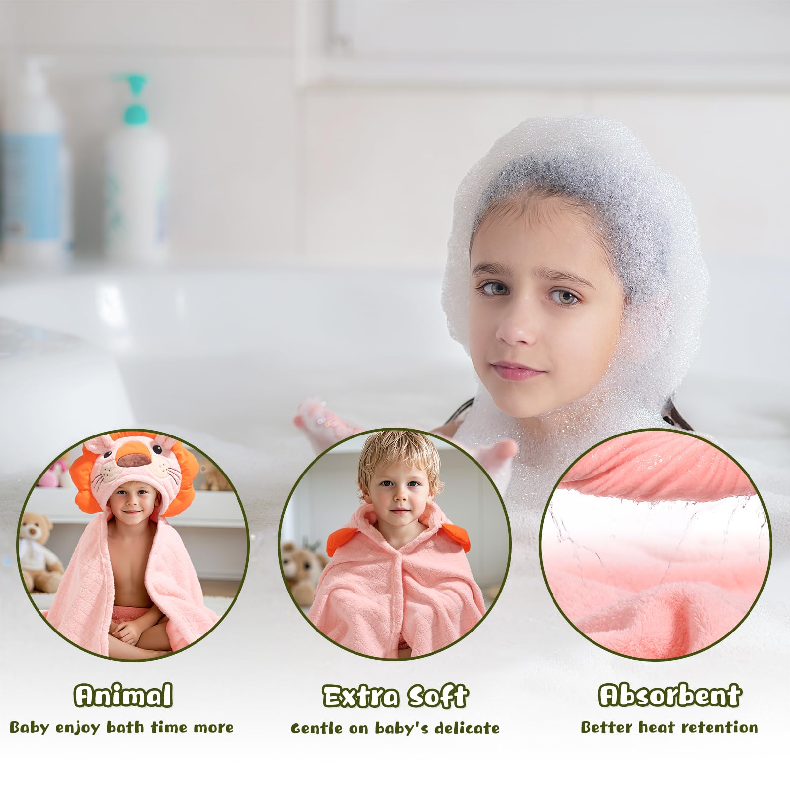 WODHOY baby towel is absorbent and easy to share.