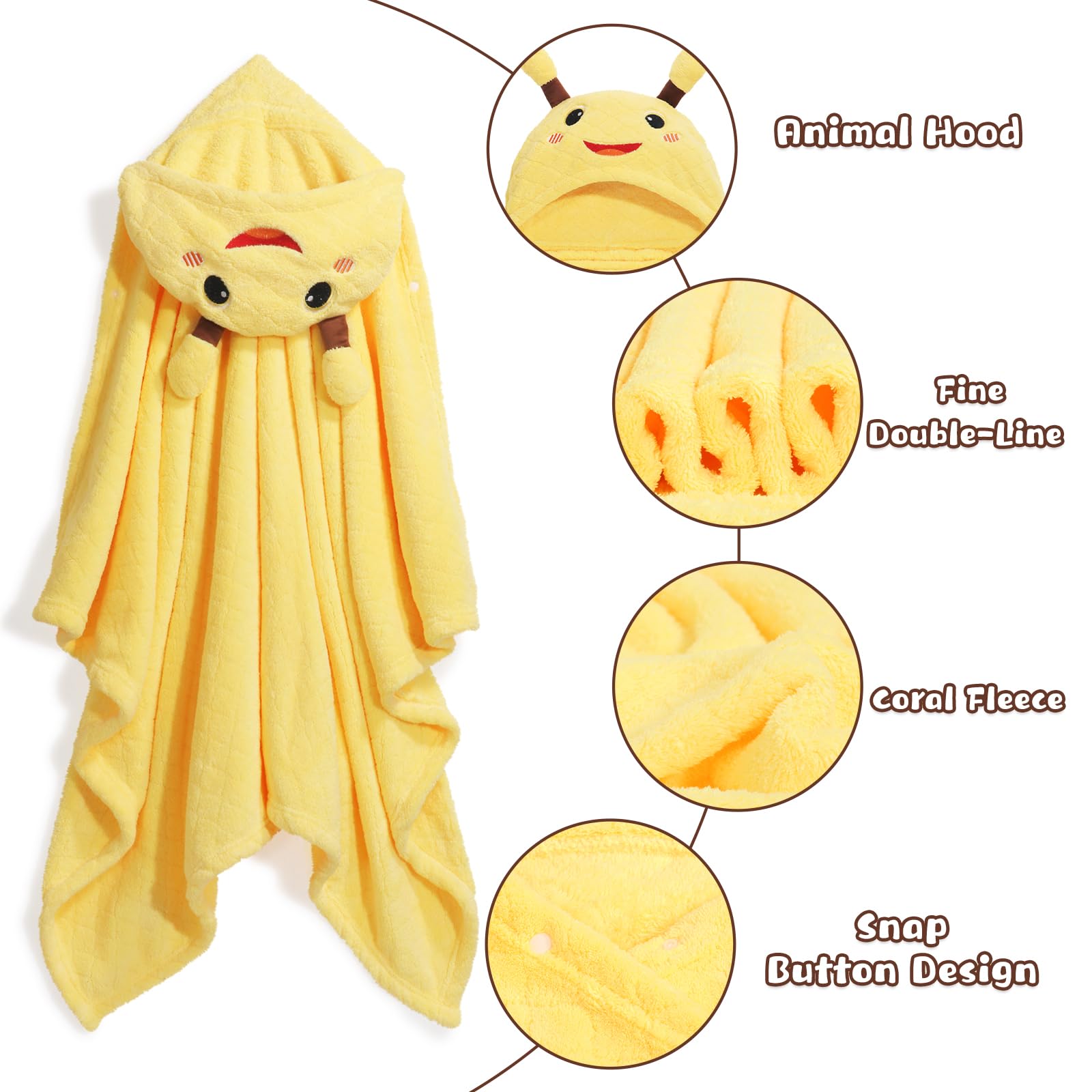 WODHOY hooded towel with animal design encourages playful bath time.
