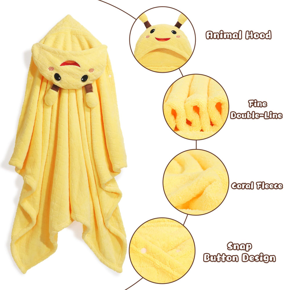 WODHOY hooded towel with animal design encourages playful bath time.