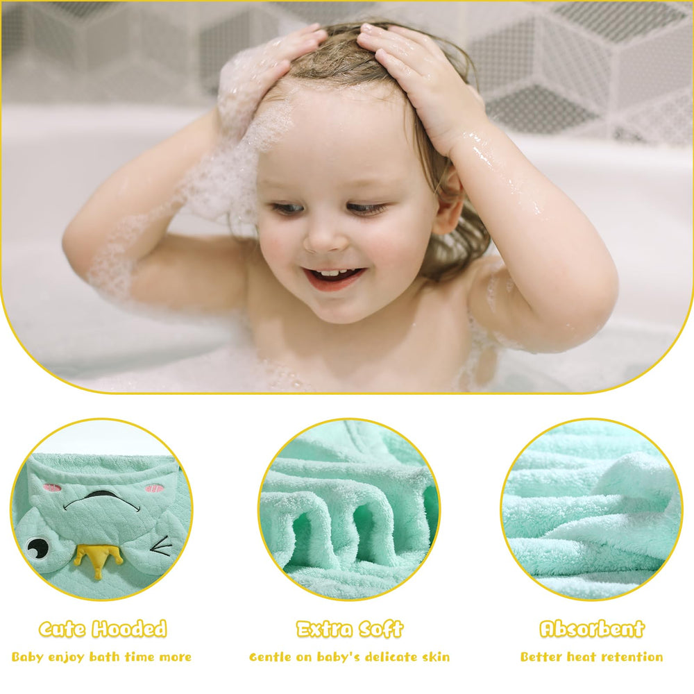 WODHOY hooded towel dries hair quickly while keeping little ones cozy