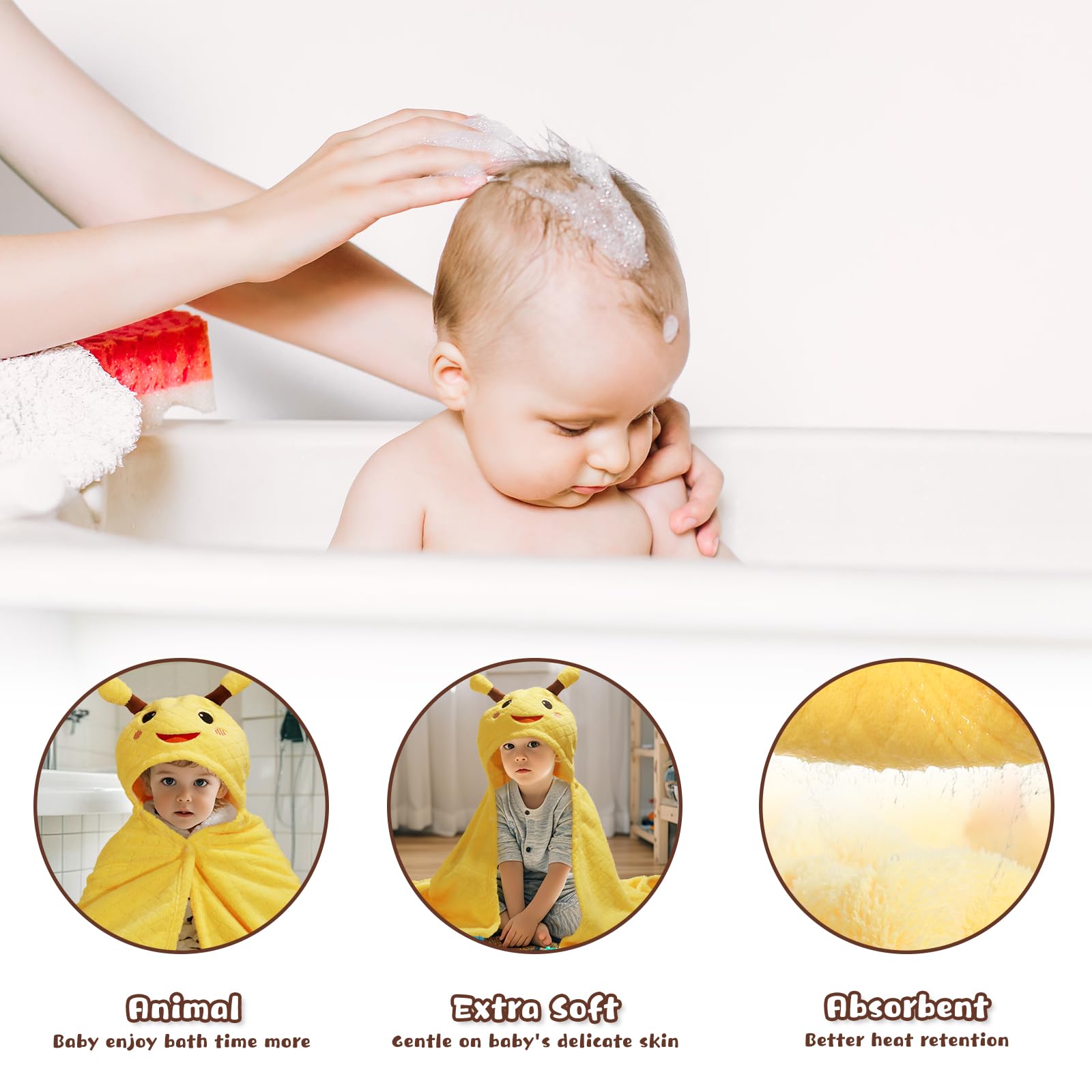 WODHOY two-piece hooded towel set keeps households ready for daily routines.
