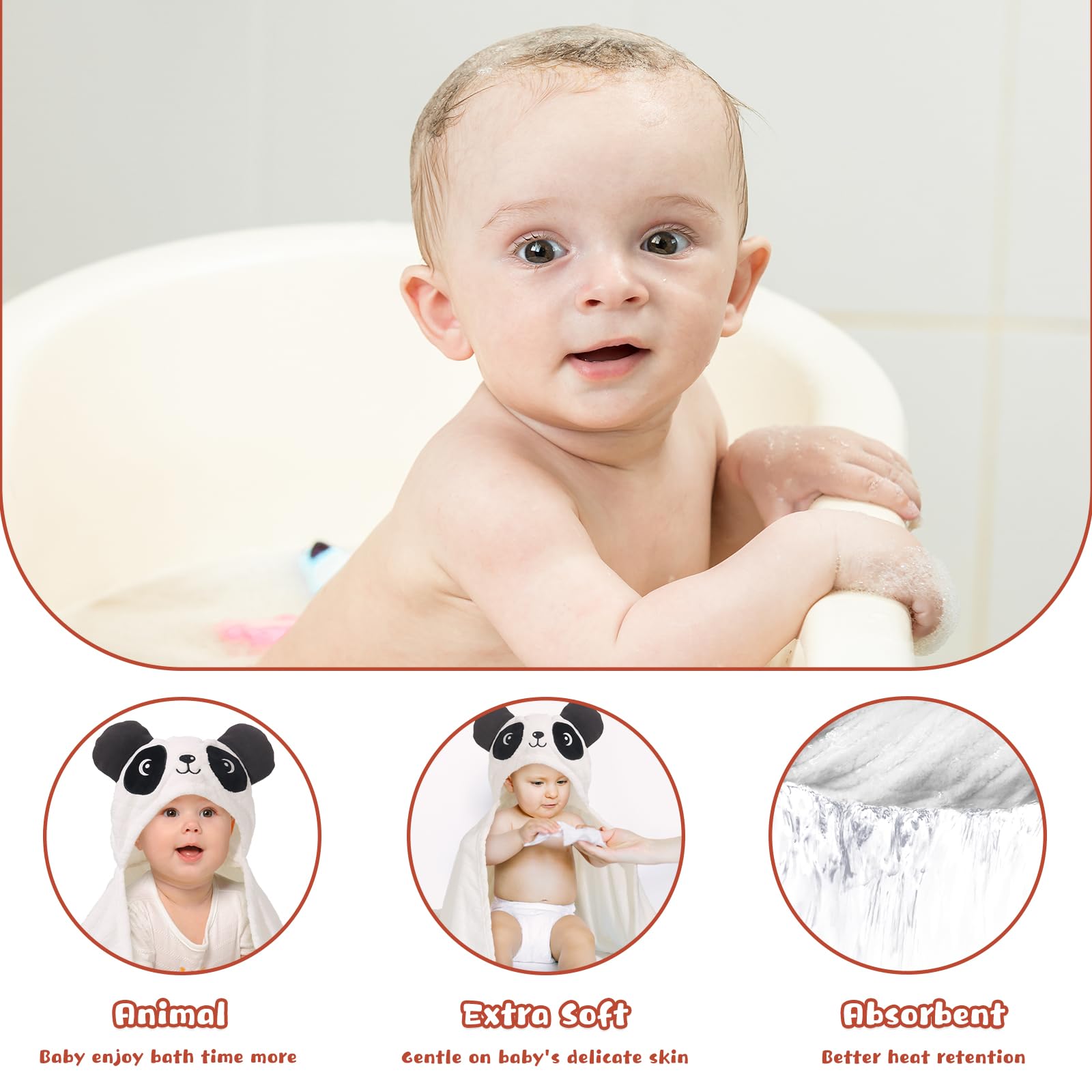 WODHOY kids bath towel helps dry hair and wraps snugly after showers.