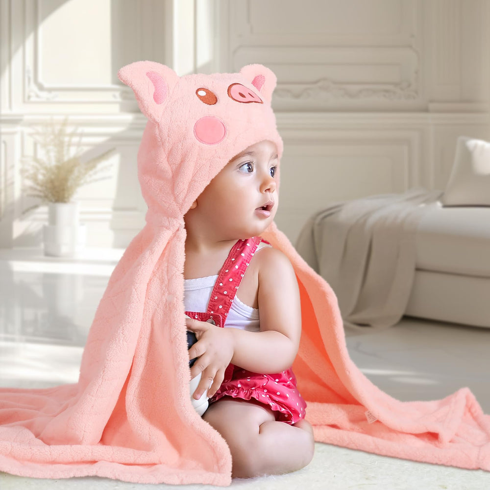 WODHOY large hooded towel provides generous coverage for newborns to five-year-olds