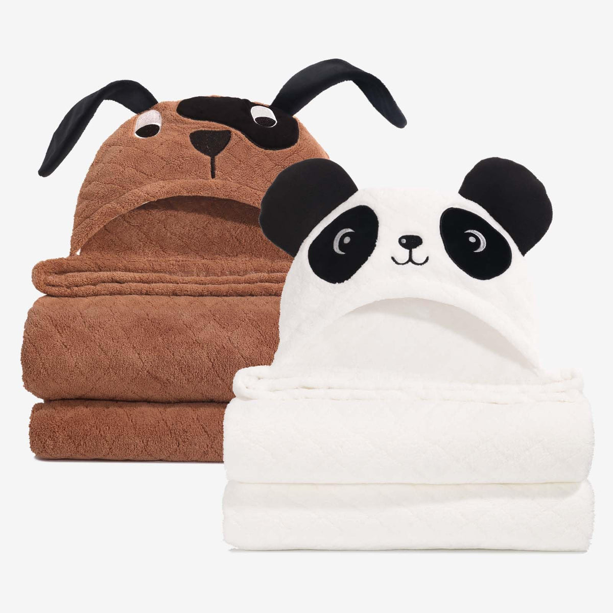 WODHOY toddler hooded towel panda face dries hair and keeps little one cozy.