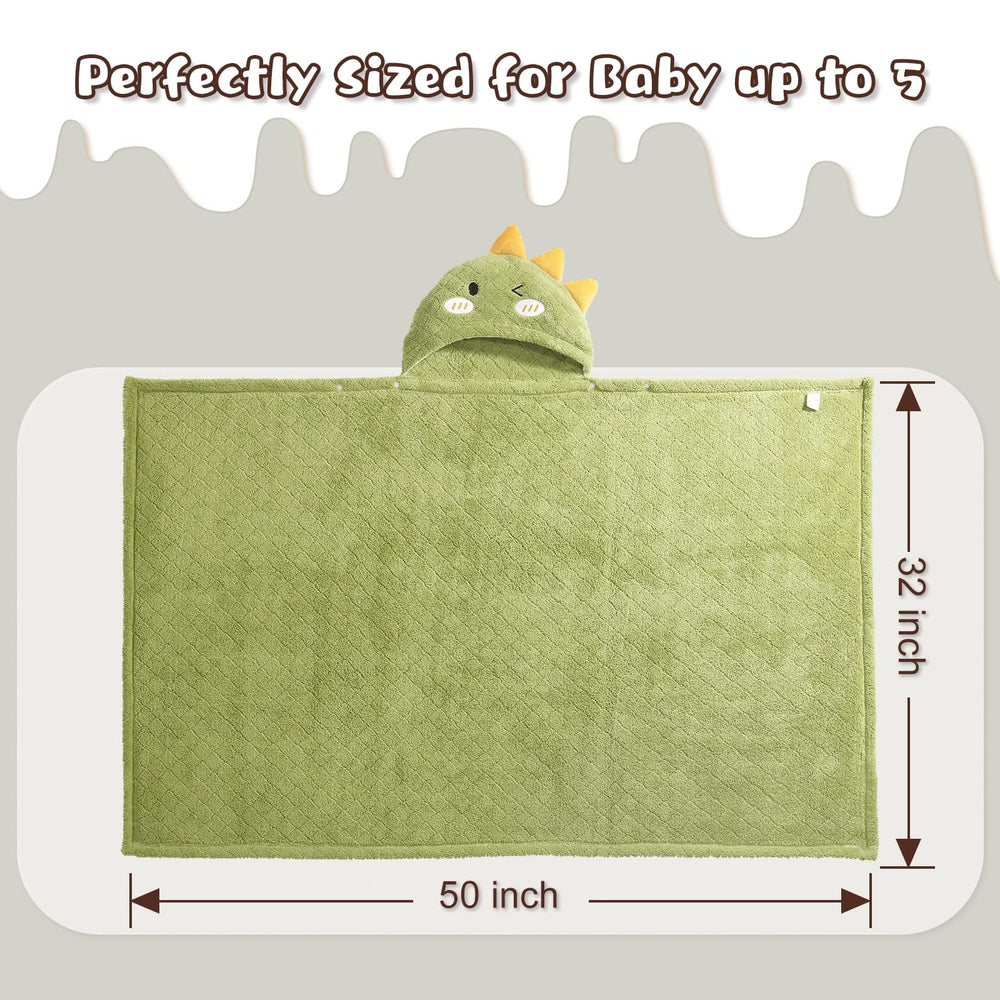 WODHOY towel shows generous 50x32 inch size for growing children.