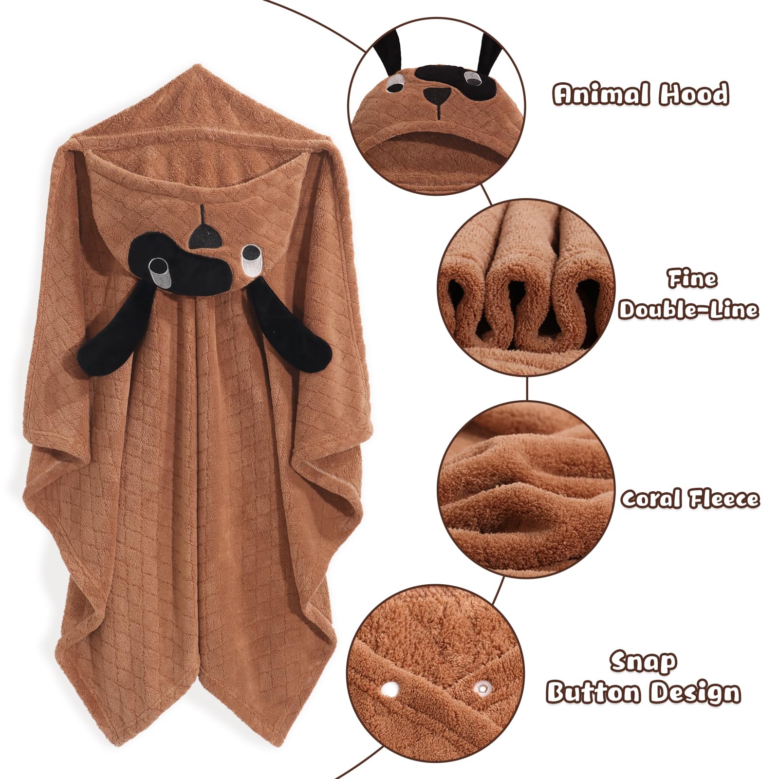 WODHOY toddler towel 50x32 size for growing kids up to age five.