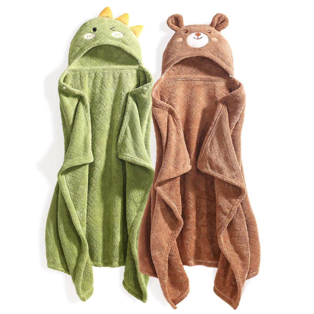 WODHOY toddler hooded towel with animal design provides cozy post-bath warmth.