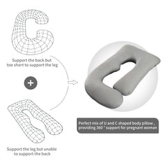 Wodsfay U-shaped pillow in nursing/reading position demonstrates versatility