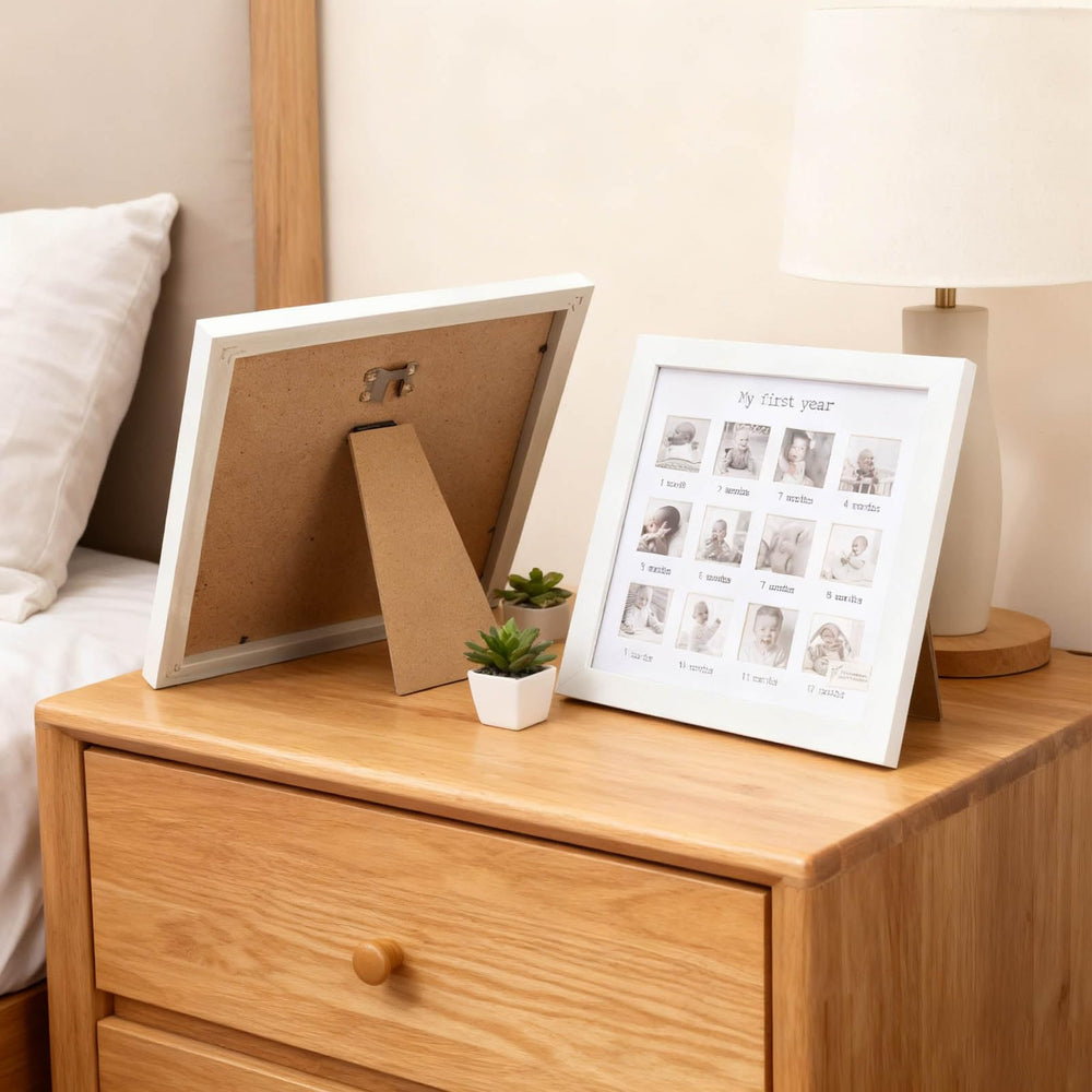 WOHPNLE Baby's First Year Frame durable density-board build protects precious moments