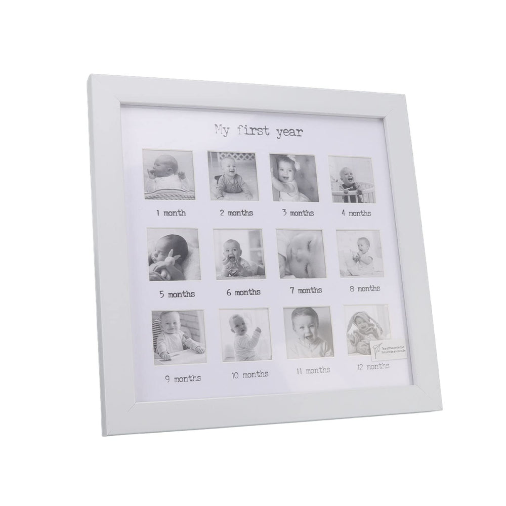 WOHPNLE Baby's First Year Frame front view for a tidy wall display of milestones
