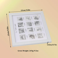 WOHPNLE Baby's First Year Frame side angle highlights slim profile for space-saving setups