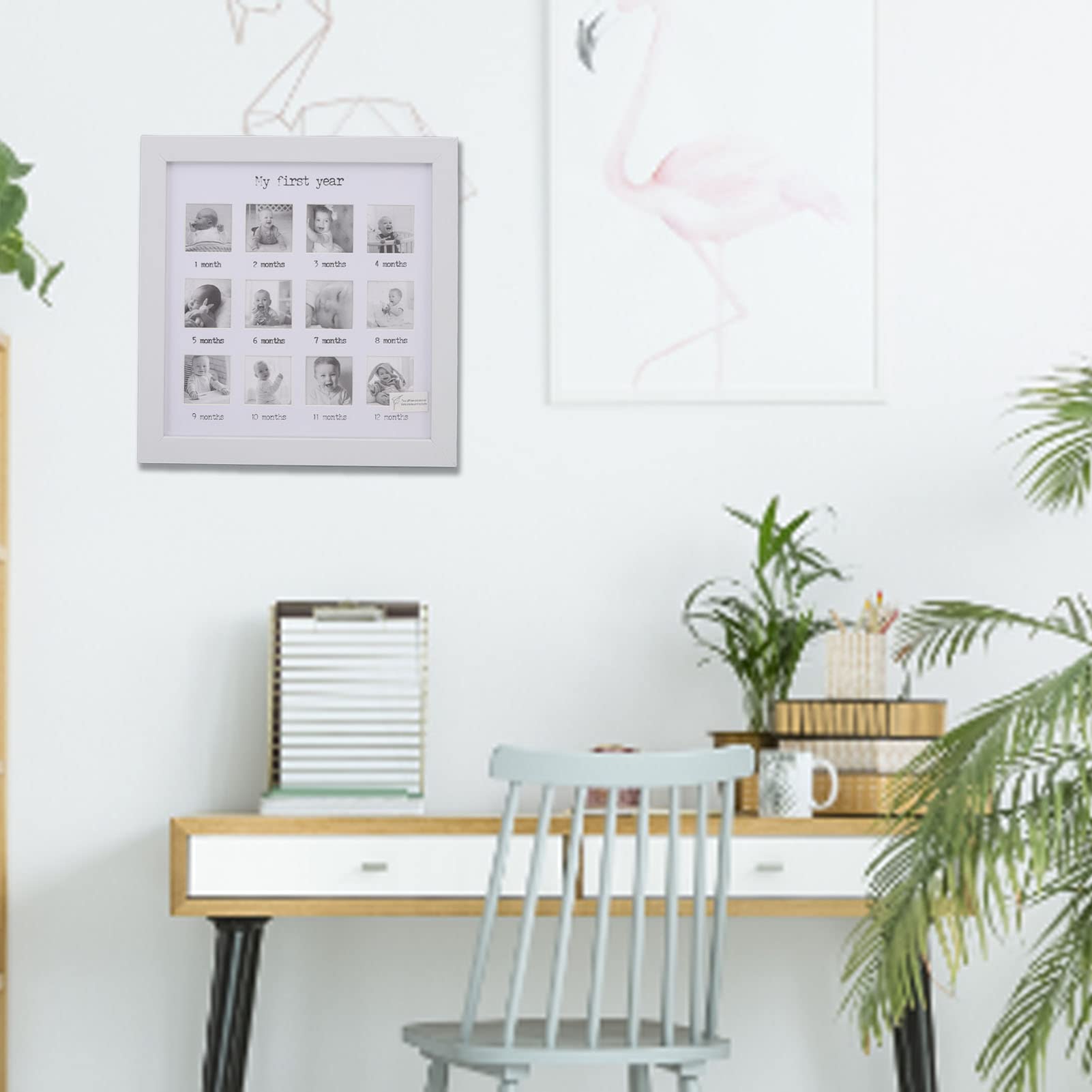 WOHPNLE Baby's First Year Frame wall-mount option supports versatile hanging displays