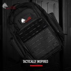 Wolf Tactical diaper bag changing mat included for convenient on-the-go changes.