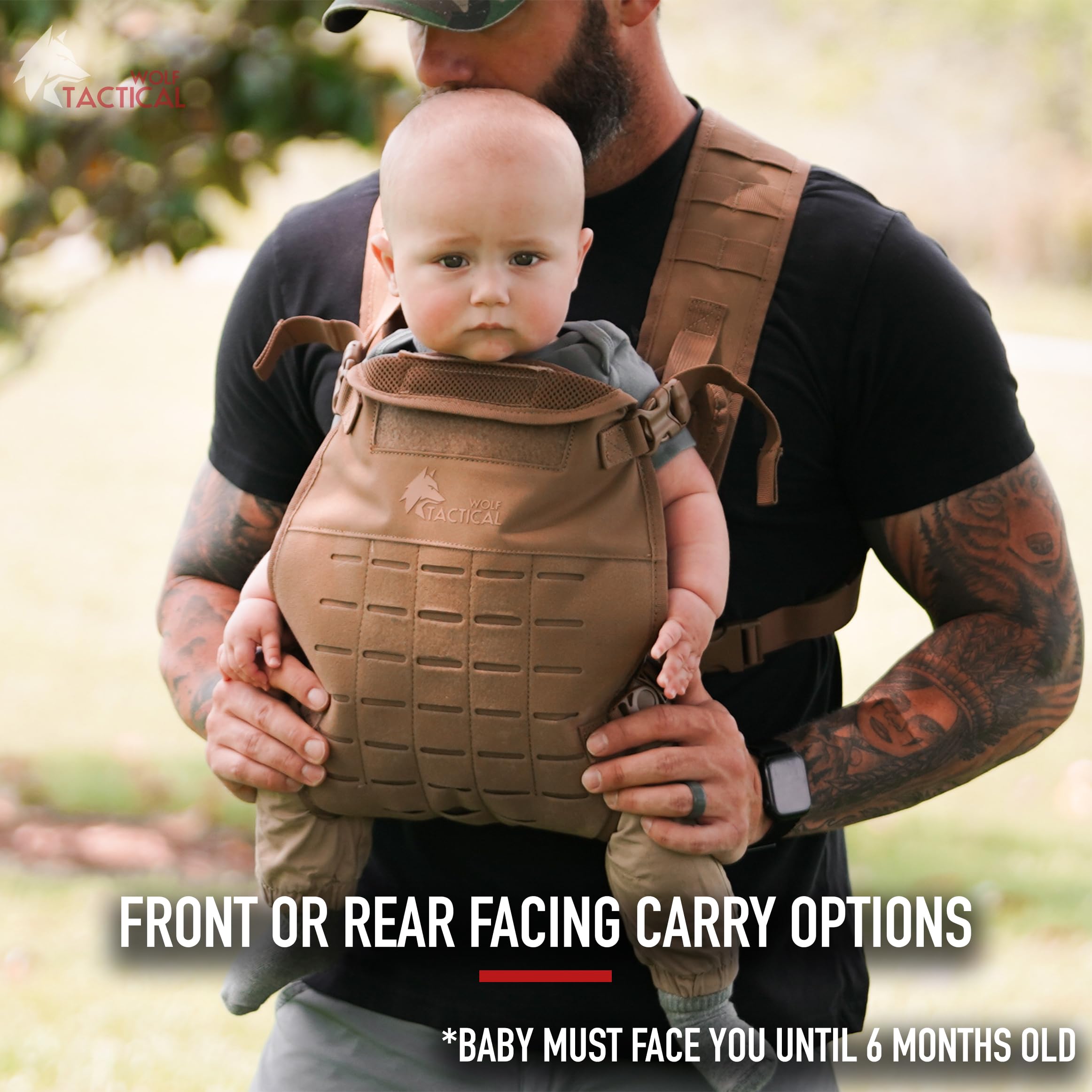 WOLF TACTICAL MOLLE webbing enables secure attachment of pouches for gear.