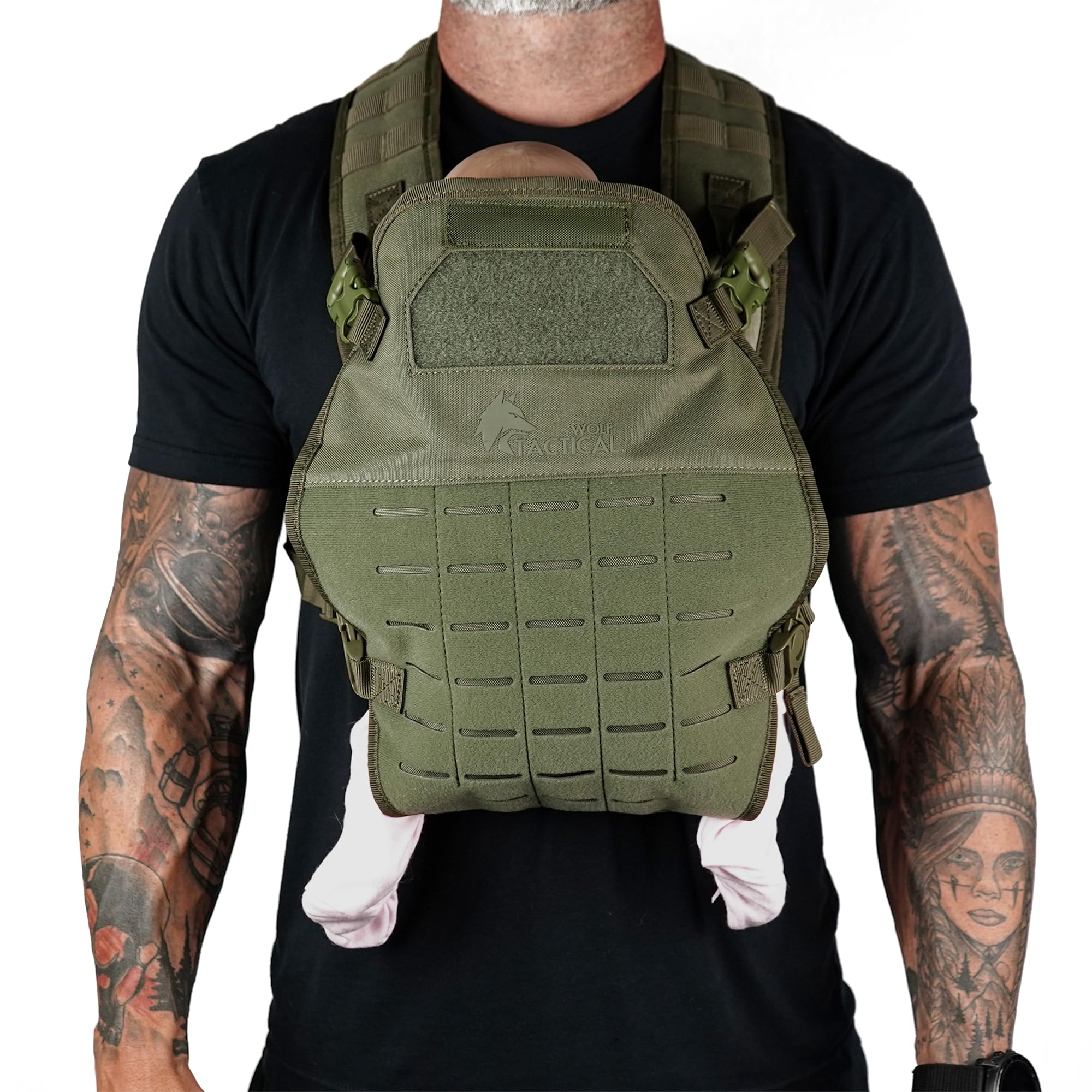 WOLF TACTICAL toddler carrier design closeup shows rugged-soft build for daily use