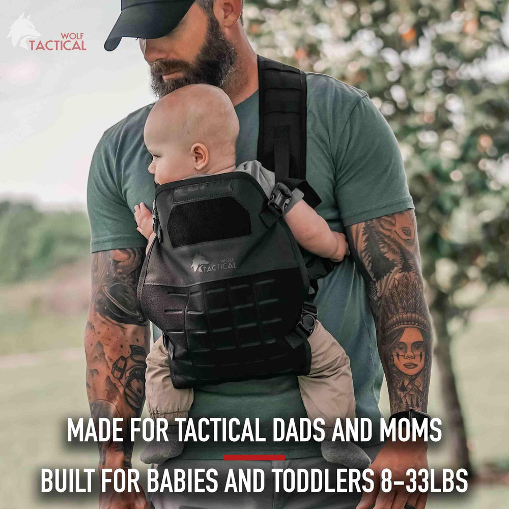 Wolf Tactical toddler-carrier cotton-mesh-interior keeps baby cool and cushioned