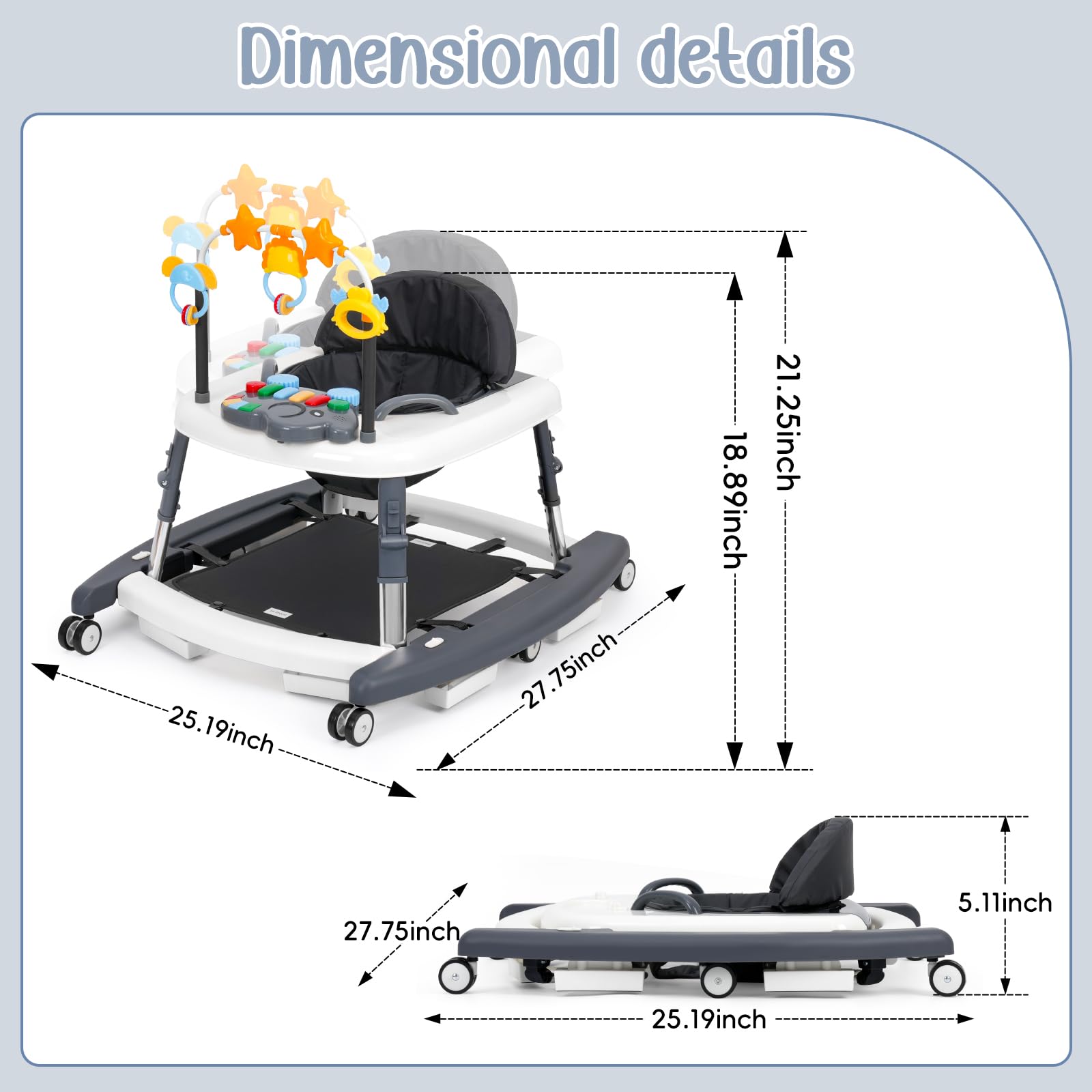 Wolfcode 5-in-1 walker activity panel engages baby during playtime.