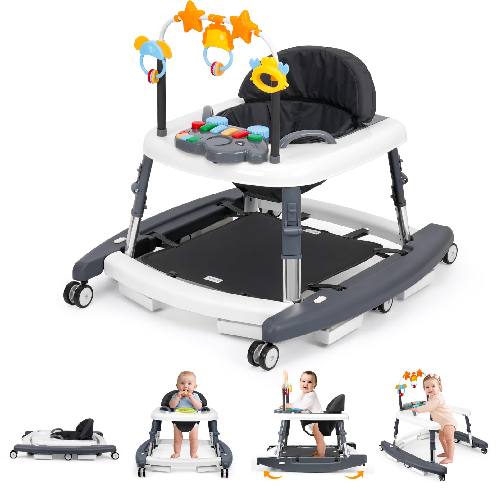 Wolfcode 5-in-1 walker folded for compact storage and portability.