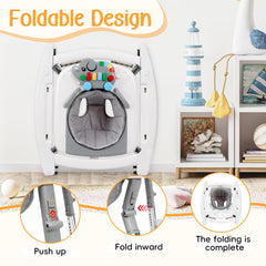 Wolfcode walker bounce-mode with toy panel engages baby during gentle play.
