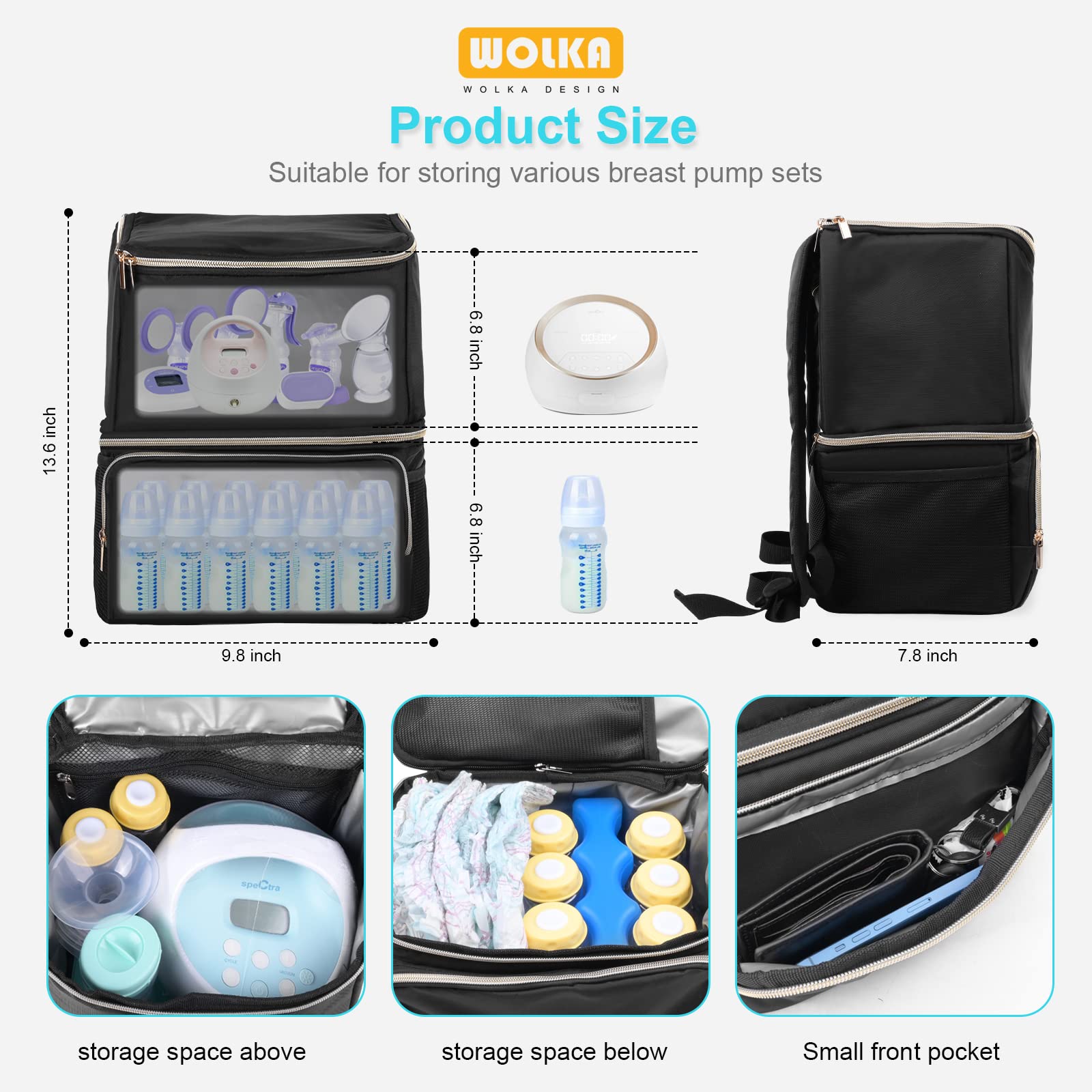 Wolka thermal lining helps keep milk cool for hours during commutes