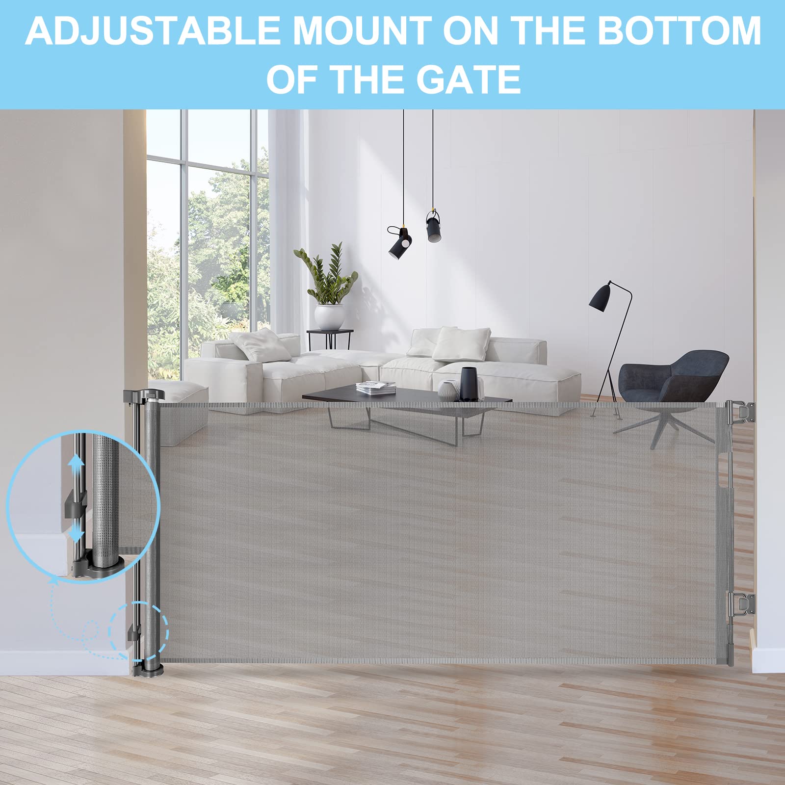 WOMHOM baseboard-adjustable-mount aligned to different baseboard heights.