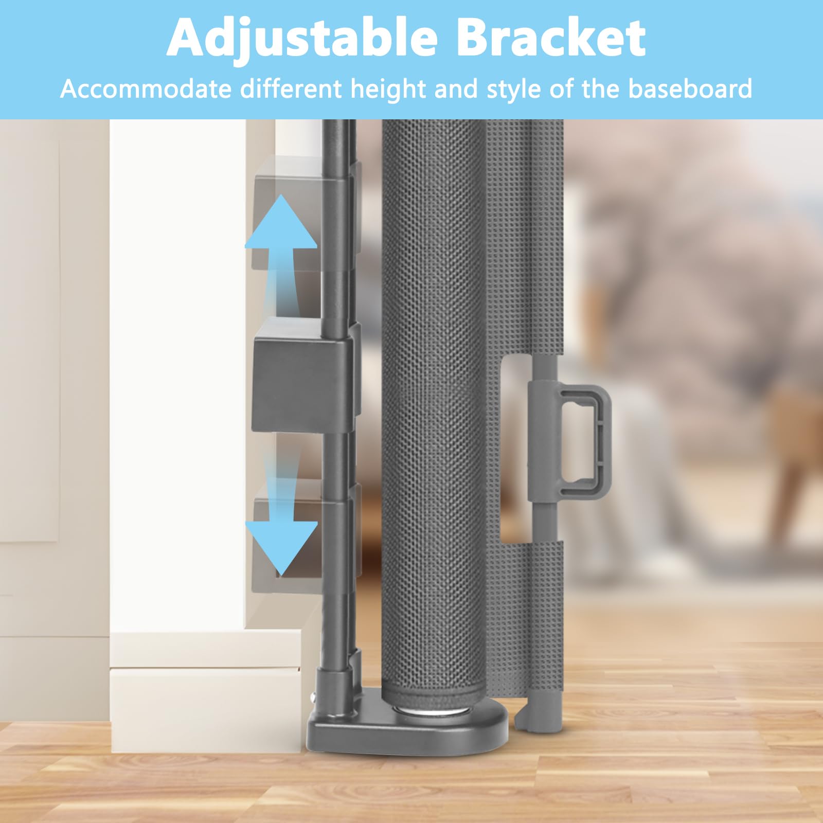 WOMHOM indoor-outdoor-flexible-use montage shows gate in living room and deck.